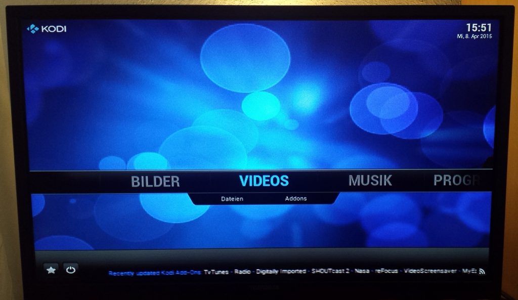 OpenELEC Oberfläche