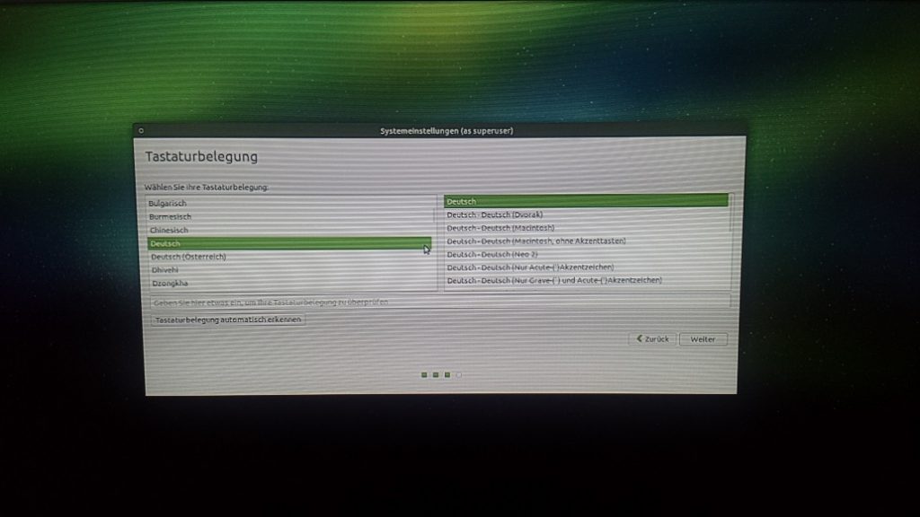 Screenshot Ubuntu MATE 15.04 Einrichtung Tastaturlayout