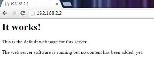Apache 2 - It works! (Bild: eigene Aufnahme)