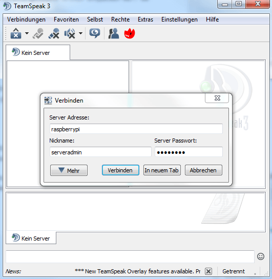 Teamspeak Server verbinden