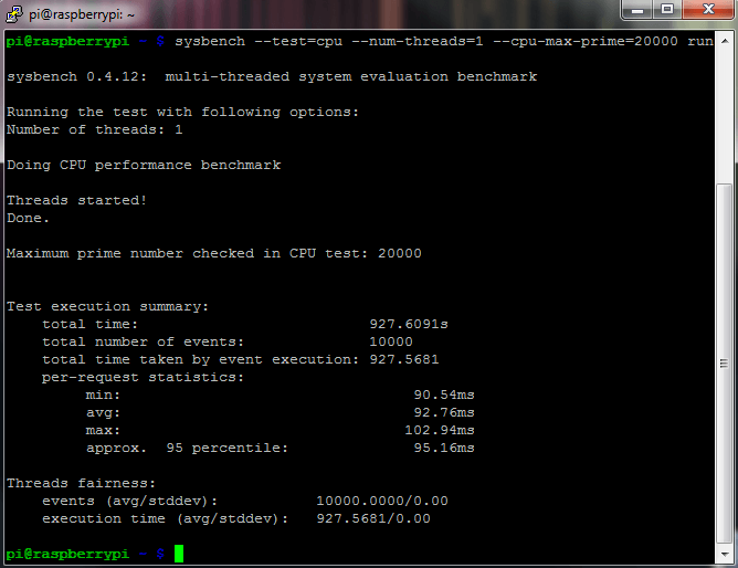 Sysbench Raspberry Pi Zero