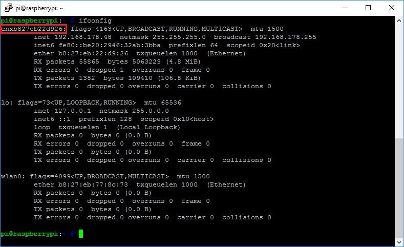 Raspbian Stretch: Netzwerk-Schnittstellen umbenennen (enx zu eth0)